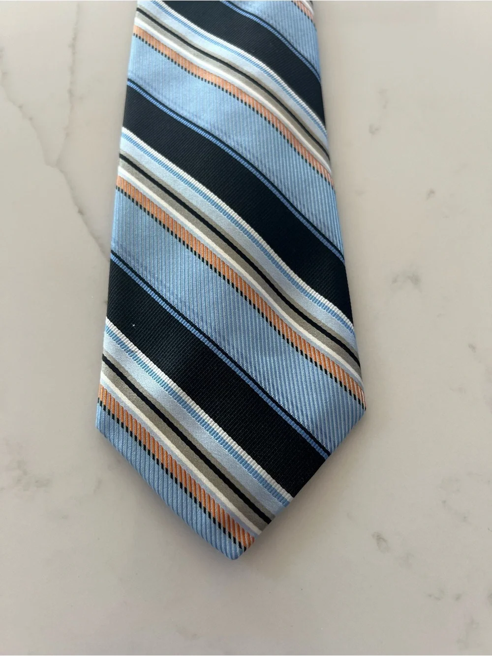 Classic Blue Striped Men's Tie - Light Blue & Navy